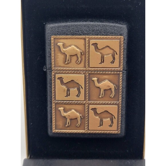 Other - 1994 Zippo Camel Herd Black Crackle Brass Raised Emblem Sealed